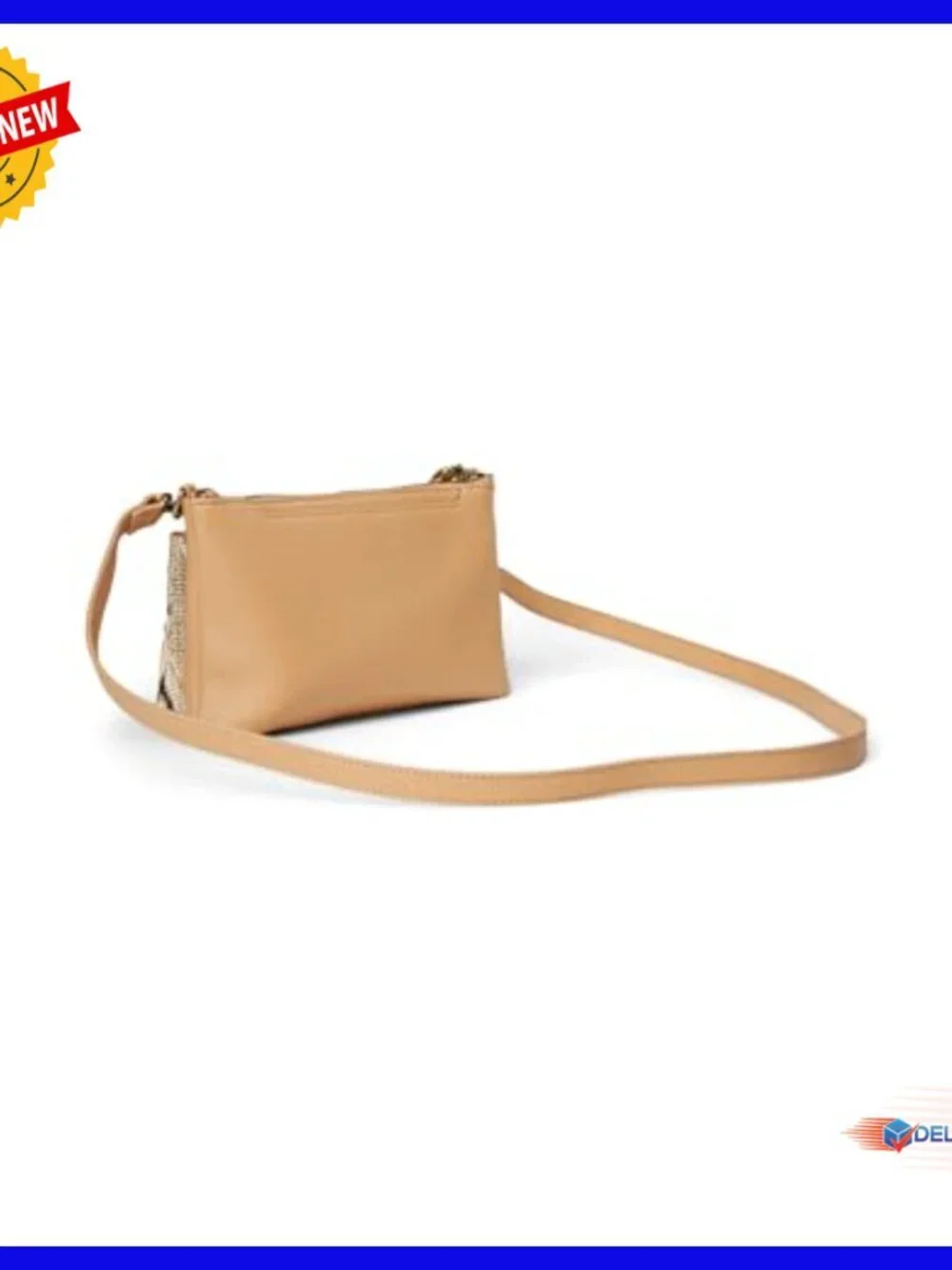 Leather Double Crossbody Hobo Bag with Adjustable Strap